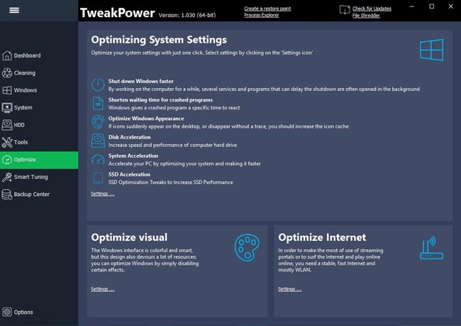 TweakPower Interface Full Version ALEX71