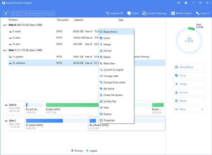 EaseUS Partition Master Crack Winpe Windows